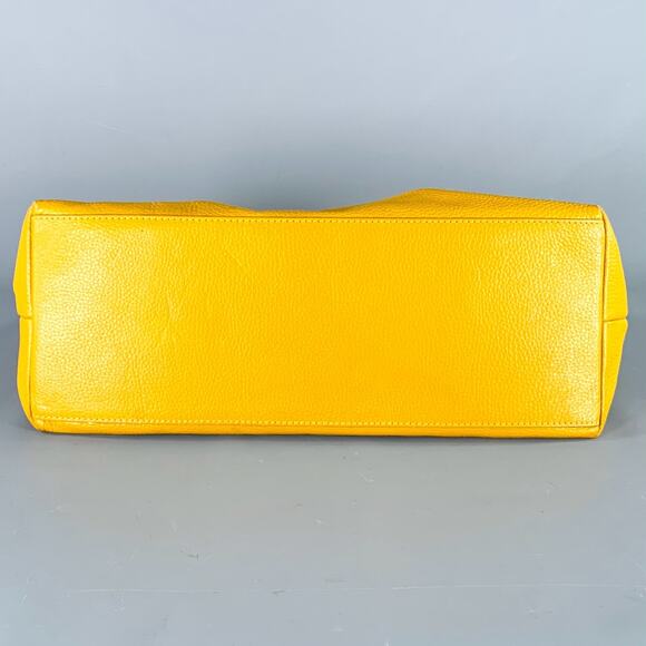 VERSACE COLLECTION Mustard Yellow Pebble Grain Leather Shoulder Bag - Picture 10 of 10
